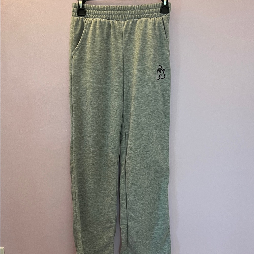 SHEIN Kids Grey Joggers with Playful Patch